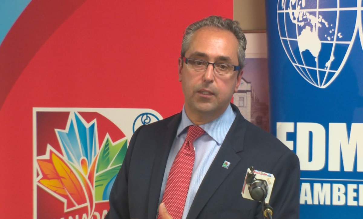 FIFA Women’s World Cup CEO Peter Montopoli spoke to the Edmonton Chamber of Commerce Wednesday, July 16, 2014.