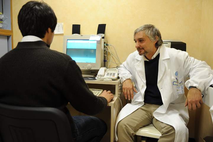Psychiatrist with patient