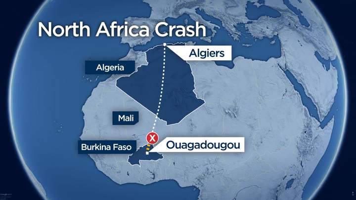 An Air Algerie jetliner carrying 116 people – including five Canadians – crashed Thursday in a rainstorm over restive Mali, and its wreckage was found near the border of neighbouring Burkina Faso.
