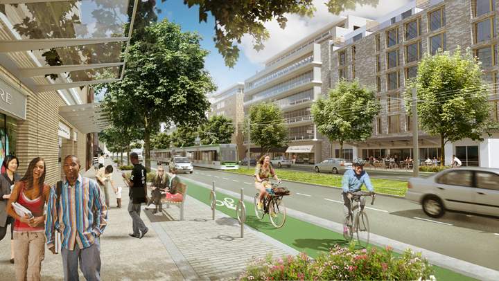 An artist's rendering of what Eglinton Avenue could look like with the proposed Eglinton Connects development.