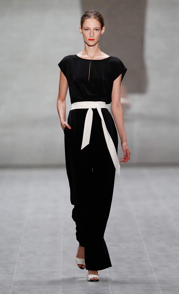 Model Franzi Mueller walks the runway at the Minx by Eva Lutz show during the Mercedes-Benz Fashion Week Spring/Summer 2015 at Erika Hess Eisstadion on July 9, 2014 in Berlin, Germany.
