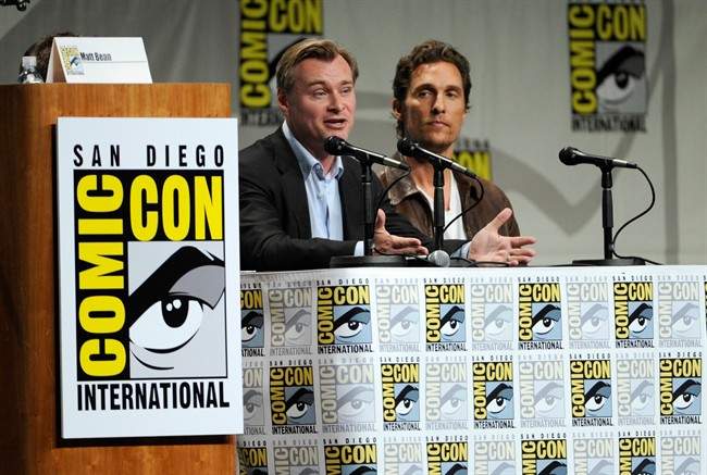 Christopher Nolan and Matthew McConaughey at Comic-Con on July 24, 2014.