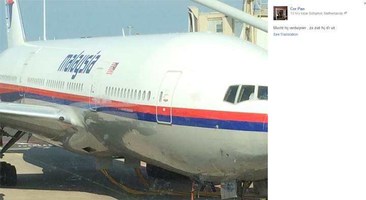 Screenshot of Cor Pan’s Facebook post before boarding Malaysia Airlines Flight MH17.