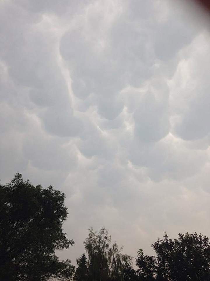 Mammatus clouds near Landis