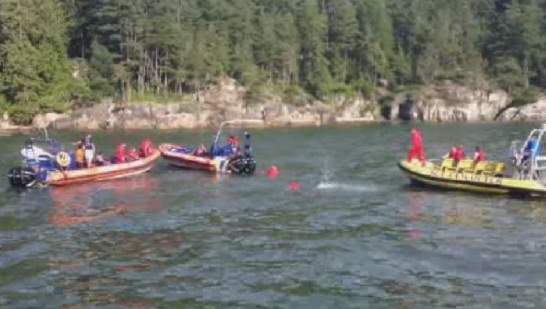 6 people were rescued off the boat near Lighthouse Park in West Vancouver.
