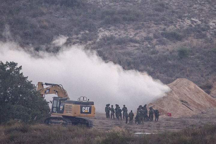 Israeli military at Gaza tunnel