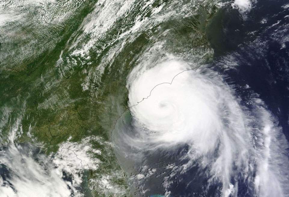 Hurricane Arthur off the coast of North Carolina on July 3, 2014.