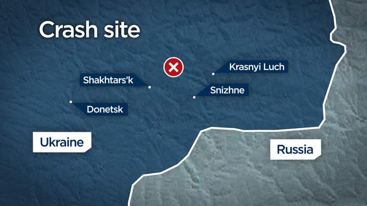 Flight MH17 crash map