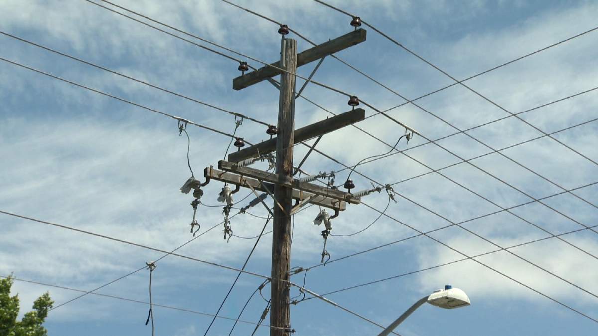 Power lines are pictured in New Brunswick.