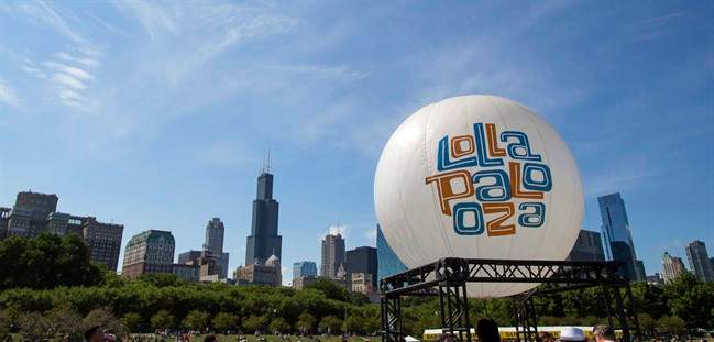  This Aug. 4, 2013 file photo shows a Lollapalooza balloon at the Lollapalooza Festival in Grant Park in Chicago.