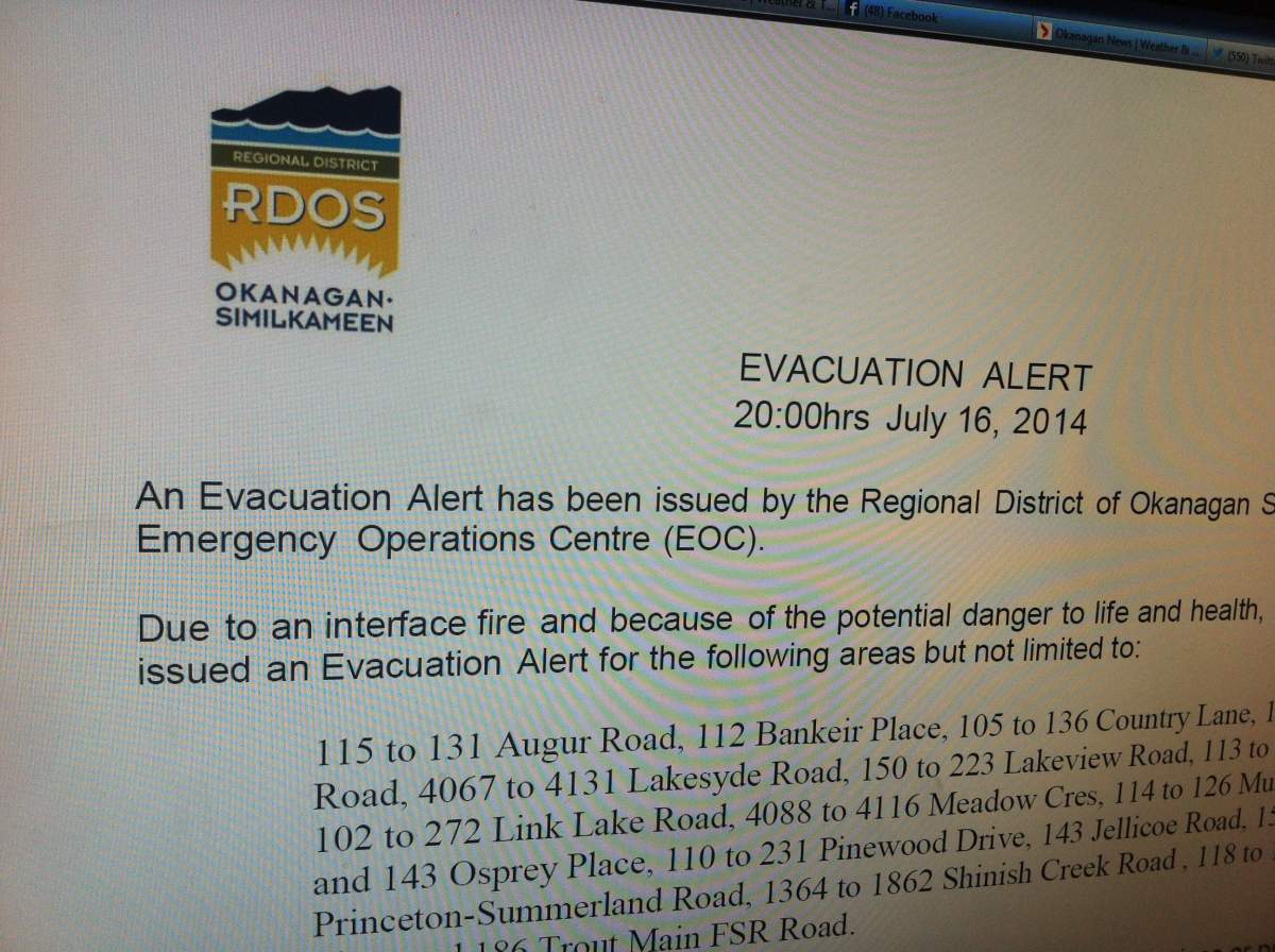 UPDATE: 600+ properties on evacuation alert after fire near Princeton - image