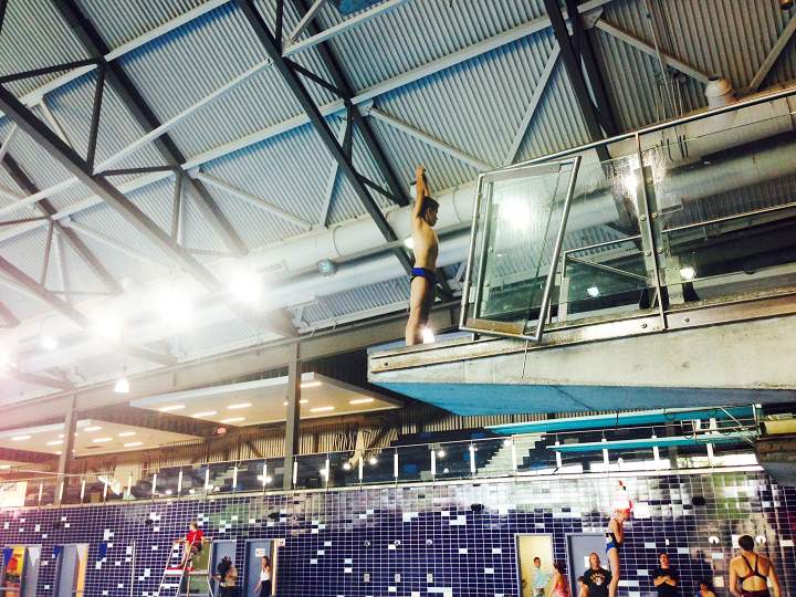 Training at the Pointe-Claire Aquatic Centre on July 8, 2014.