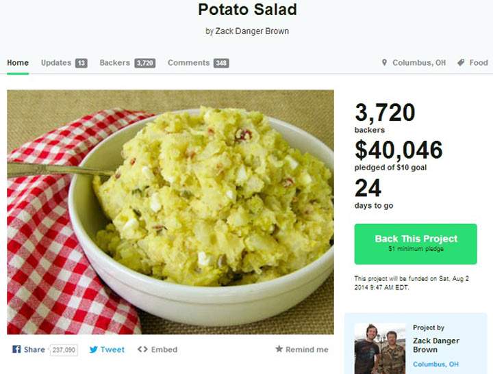 Kickstarter potato salad