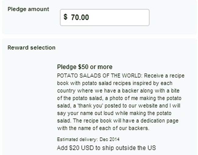 Potato salad Kickstarter