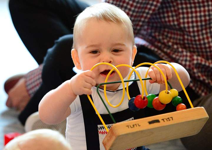 Prince George of Cambridge attends Plunkett’s Parent’s Group at Government House on April 9, 2014 in Wellington, New Zealand.