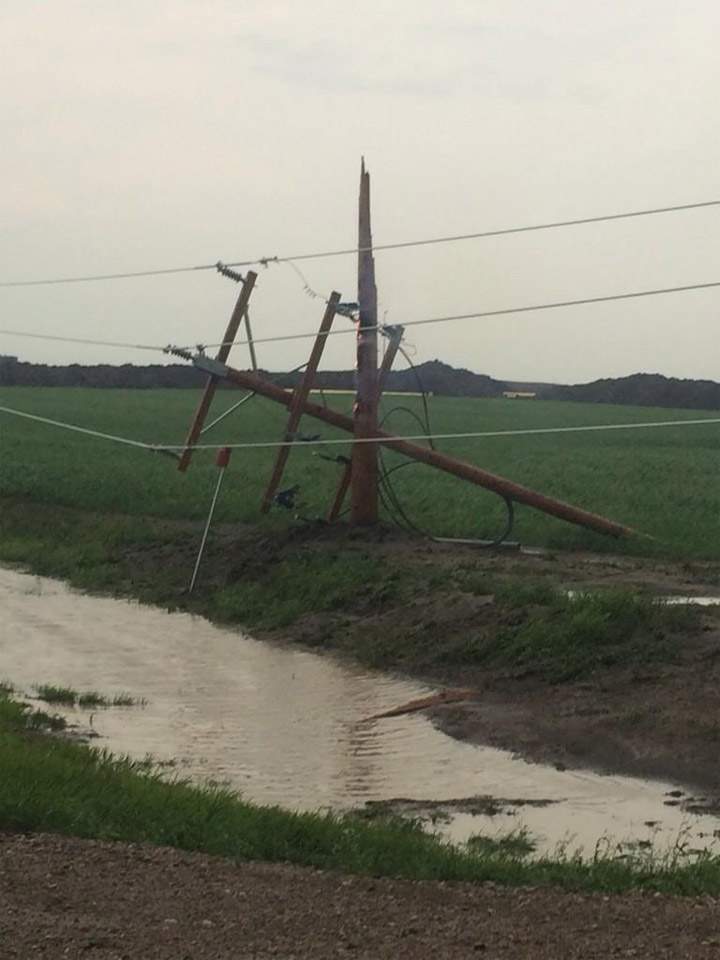 Damage near Kerrobert