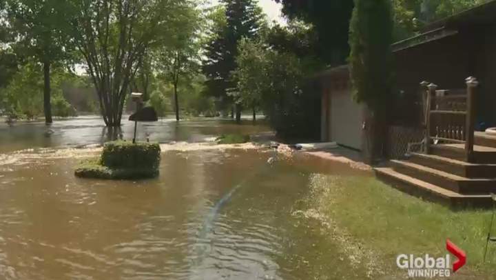 Southwest Manitoba, including badly flooded St. Lazare, Man., is under a severe thunderstorm warning.