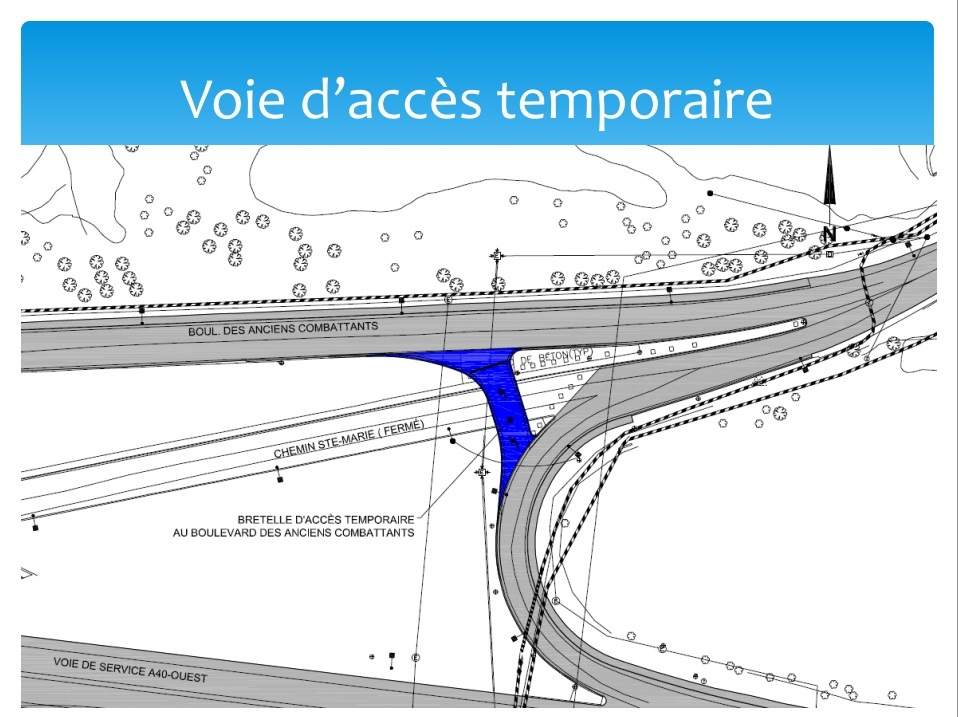 A reproduction of the new temporary access road in Ste-Anne-de-Bellevue.