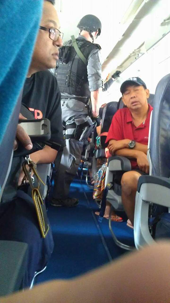 Alain Alphonso posted images of the tactical team and the Sunwing plane on his Facebook page.