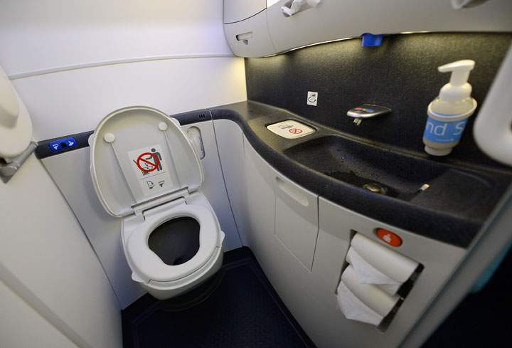 Airplane bathroom