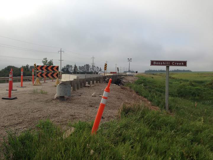 Bridge washed out RM of Edward Manitoba flood rain damage