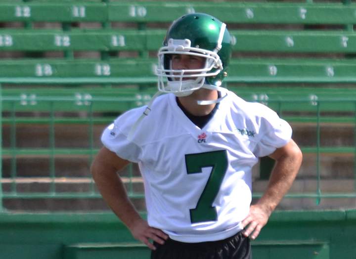 The Saskatchewan Roughriders released images of Weston Dressler practicing with the team today