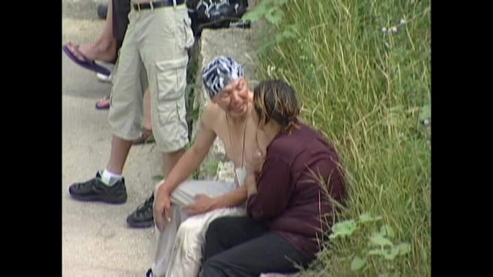 Faron Hall after rescuing a woman from the Red River in Sept, 2009