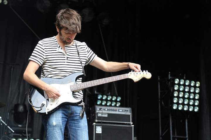 The band Le Trouble playing at Osheaga in Montreal on Friday, August 1, 2014.