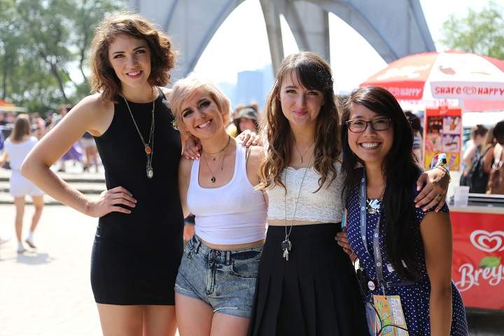 A glimpse of festival-goers at Osheaga in Montreal on Friday, August 1, 2014.