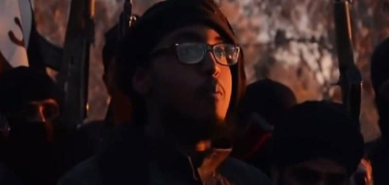 Somali-Canadian Farah Mohamed Shirdon of Calgary pictured in an Islamic State video taken in April 2014