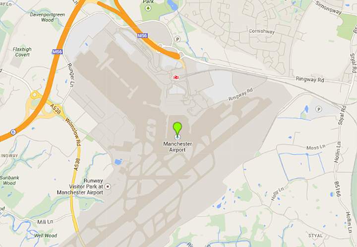 A Royal Air Force fighter jet escorted a Qatar Airways plane to a safe landing at Manchester Airport Tuesday, following a warning of a possible device on board.