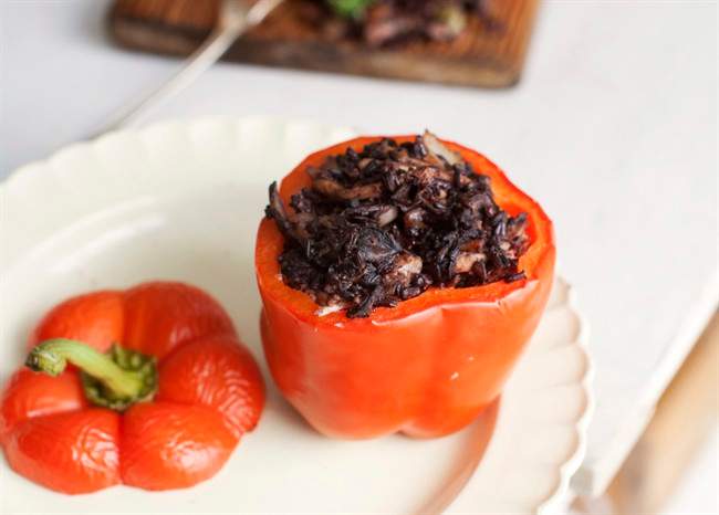 Recipe: Japonica, shiitake and chicken stuffed peppers