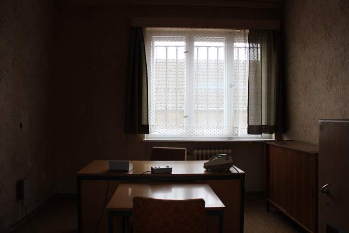 An interrogation room at Hohenschönhausen prison.