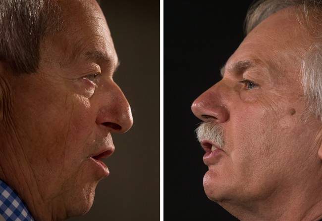 Education Minister Peter Fassbender and BCTF President Jim Iker, File Photo.