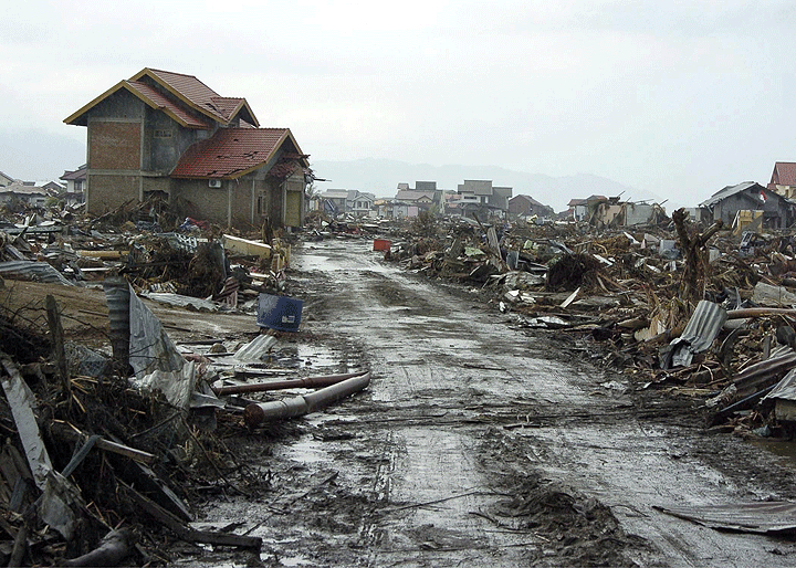 The aftermath of the Dec. 26 tsunami which destroyed Banda Aceh, Sumatra, Indonesia. U.S.