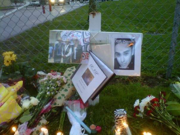 The memorial for Devon at the park in 2011. Credit: RIP Devon Allaire Bell Facebook group.