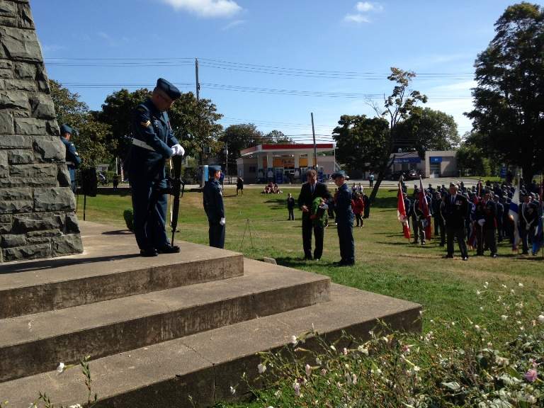 On Sunday, the 74th anniversary of the Battle of Britain was celebrated with a ceremony at Sullivan's Pond in Dartmouth.