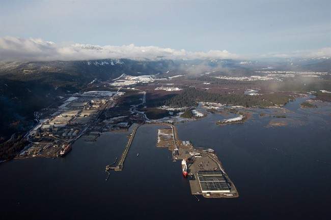 Douglas Channel, the proposed termination point for an oil pipeline in the Enbridge Northern Gateway Project, is pictured in an aerial view in Kitimat on January 10, 2012. 