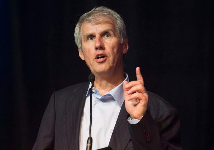 File photo - David Soknacki participates in a mayoral debate in Toronto on Tuesday, July 15, 2014. 