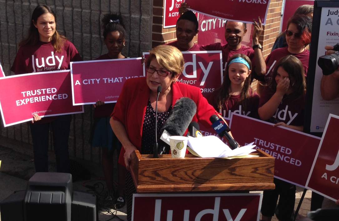 Judy Wasylycia-Leis announced what she called her four commitments to Winnipeg on Tuesday.