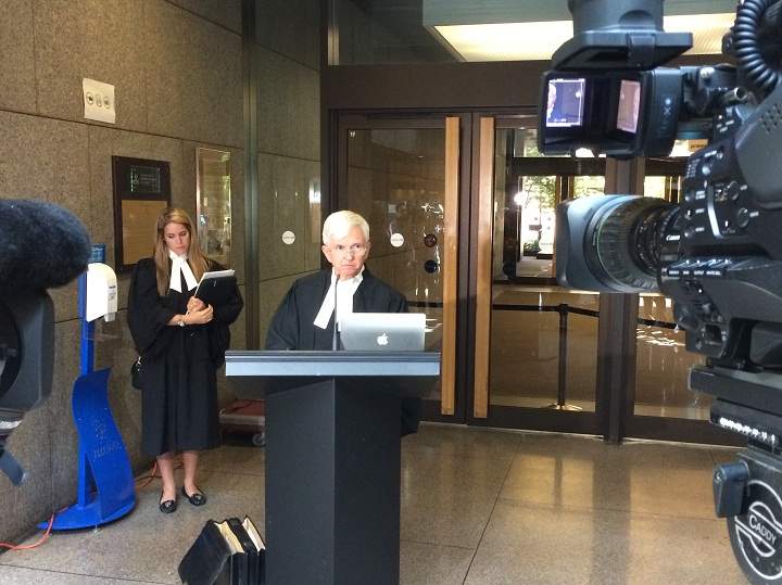 Luc Leclair, the lawyer representing Luka Magnotta, speaks to reporters at the courthouse in Montreal on September 8, 2014.