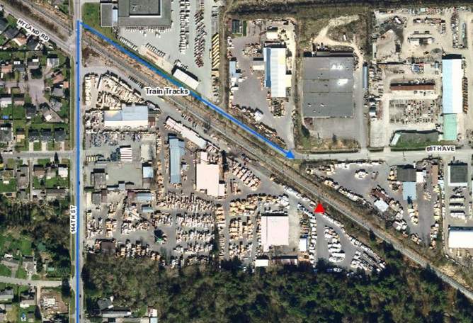 MAP: The path taken by Serena on Monday night. The red arrow indicates the location where Serena’s body was found, on the south side of the train tracks.