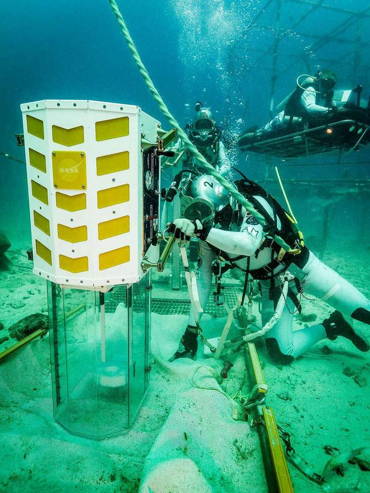 The crew used this drill on Sept. 11 to simulate drilling on Mars.