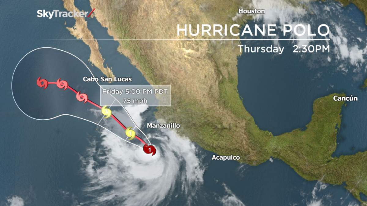 Hurricane Polo is expected to continue as a Category 1 hurricane until Friday.