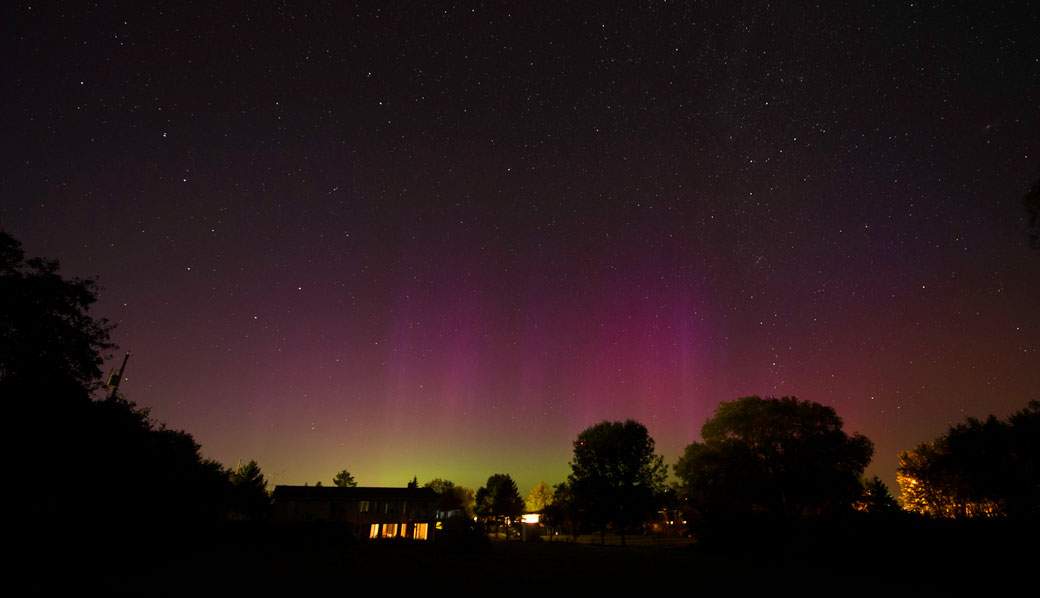 The northern lights lit up the sky near Picton, Ontario, Friday night.