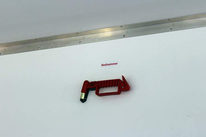 Emergency hammer on a bus in Germany