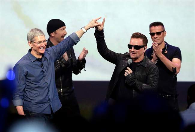 U2 at Apple launch