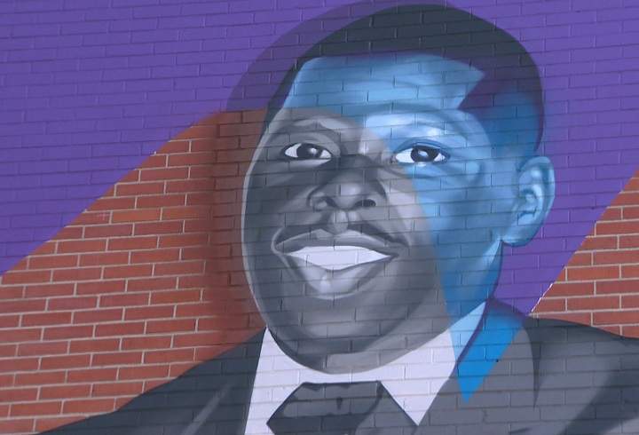 Jazzman Oliver Jones was honoured with some unique street art near his childhood home in Little Burgundy on September 9, 2014.