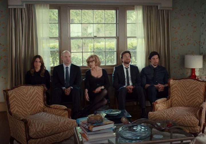 From left: Tina Fey, Corey Stoll, Jane Fonda, Jason Bateman and Adam Driver in ‘This Is Where I Leave You.’
