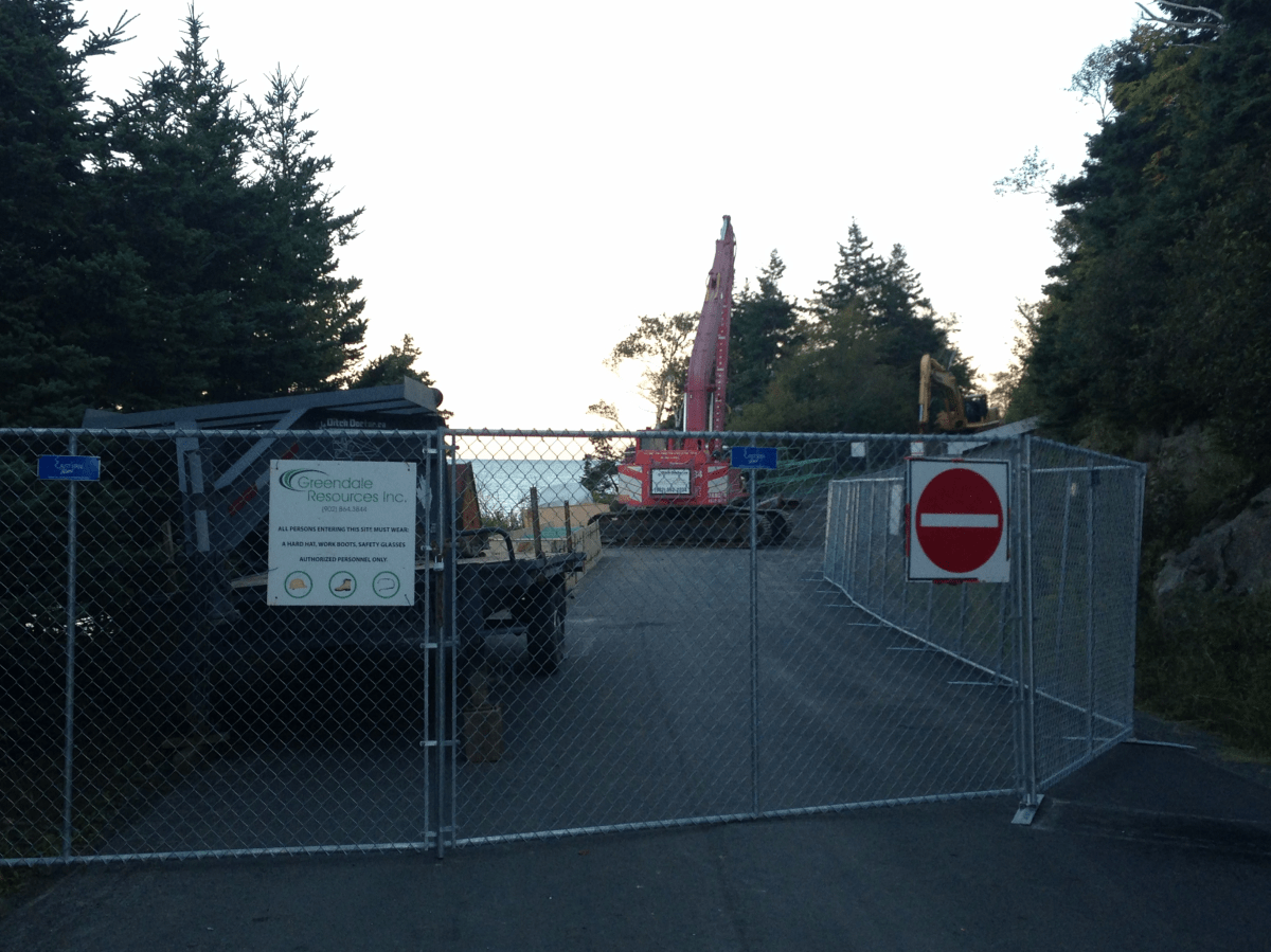 Authorities secured an old unexploded ordinance from this construction site on Fergusons Cove Road.